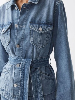 REISS – PAIGE KIMBER BELTED DENIM SHIRT in CATRIN ~ casual tie waist shirts - flipped