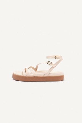 ba&sh chana SANDALS in Off White | strappy summer flats | leather ankle strap flatform sandal
