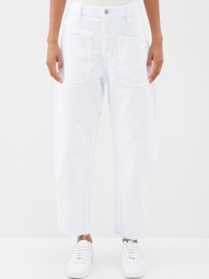 POLO RALPH LAUREN Curved-leg patch-pocket jeans in White ~ women’s relaxed fit denim jean