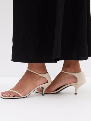 TOTEME The Strappy 55 leather sandals in off white – luxe barely there sandal
