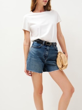 Reformation Wilder High Rise Relaxed Jean Shorts in Galway ~ women’s blue denim short - flipped