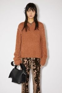 ACNE STUDIOS KNITTED ALPACA MIX JUMPER in Ginger Brown ~ unisex jumpers