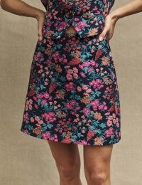 nobody’s child Black Floral Jacquard Pearl Mini Skirt | short A-line skirts