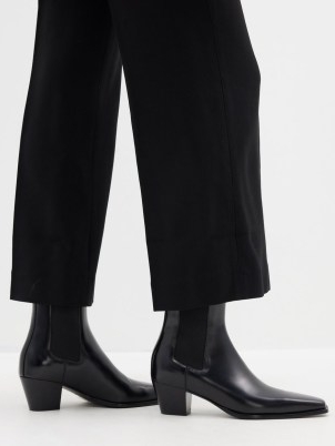 TOTEME The City block-heel leather boots in black