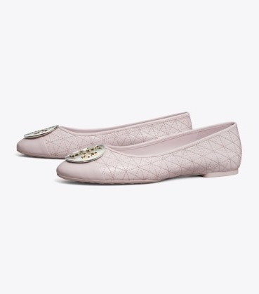 Tory Burch CLAIRE QUILTED BALLET in LIGHT PURPLE ~ leather ballerinas ~ designer flats ~ luxury flat shoes
