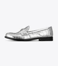TORY BURCH CLASSIC LOAFER in Silver ~ women’s metallic loafers