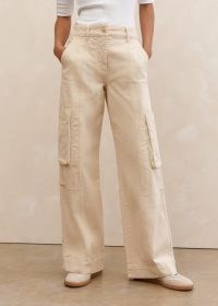 ME and EM Cotton Cargo Trouser in Light Sand ~ women’s side pocket utility trousers