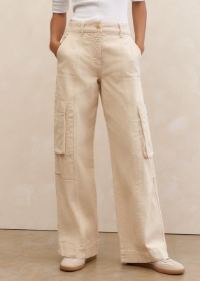 ME and EM Cotton Cargo Trouser in Light Sand ~ women’s side pocket utility trousers
