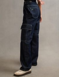 nobody’s child Dark Denim Cargo Denim Jeans | women’s indigo blue organic cotton side pocket jean | utility fashion | casual utilitarian clothing