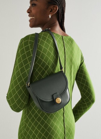 L.K. BENNETT Dee Green Cross-Body Bag ~ crossbody bags in autumn colours - flipped