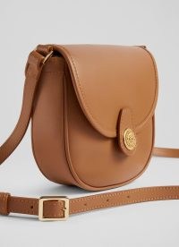 L.K. BENNETT Dee Tan Cross-Body Bag ~ light brown smooth leather crossbody bags ~ small luxe bags