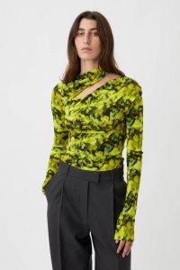 CAMILLA AND MARC Etienne Long Sleeve Top in Etienne Print – fitted asymmetric cut out tops
