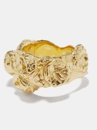 COMPLETEDWORKS Crushed Bubbles 14kt recycled gold-vermeil ring / women’s luxe style organic shaped rings / womens textured jewelllery