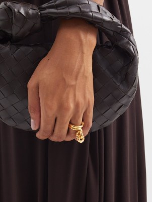 BOTTEGA VENETA Loop 18kt gold-vermeil ring – women’s sculptural jewellery – contemporary designer rings - flipped