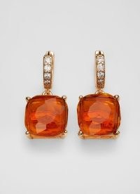 L.K. BENNETT Holly Orange Crystal Drop Earrings / luxe style drops / glamorous fashion jewellery