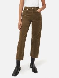JIGSAW Delmont Cord Jean in Khaki – women’s cropped corduroy jeans
