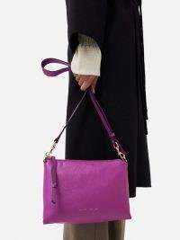 JIGSAW Ava Pebble Leather Crossbody in Orchid ~ purple cross body bags ~ luxe handbags