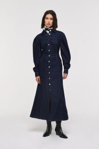 ALIGNE KIERFER DENIM DRESS in Indigo | navy blue organic cotton shirt dresses