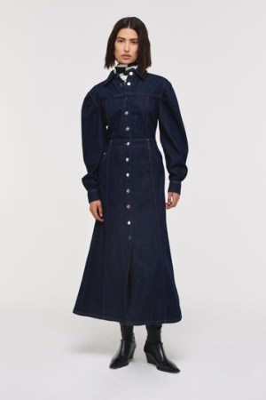 ALIGNE KIERFER DENIM DRESS in Indigo | navy blue organic cotton shirt dresses