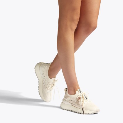 KG Kurt Geiger Lux Sneaker in Bone ~ women’s sports luxe trainers ~ womens knitted style sneakers ~ sporty look footwear