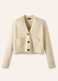ME and EM Luxe Cashmere Relaxed Cardigan in Cream | women’s relaxed boxy fit cardigans | luxury knitwear