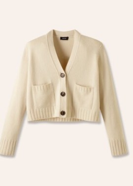 ME and EM Luxe Cashmere Relaxed Cardigan in Cream | women’s relaxed boxy fit cardigans | luxury knitwear