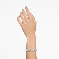 SWAROVSKI Mesmera bracelet in Mixed cuts, White, Rhodium plated – double row zirconia bracelets
