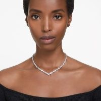 SWAROVSKI Mesmera necklace in Mixed cuts, White, Rhodium plated – zirconia occasion necklaces