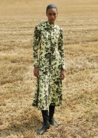 ME and EM Mystic Garden Print Midi Dress in Gree / Black ~ elegant long sleeve high neck floral print dresses