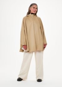 WHISTLES RAINS CAPE in NEUTRAL ~ women’s waterproof poncho ~ chic autumn ponchos ~ hooded trapeze style capes