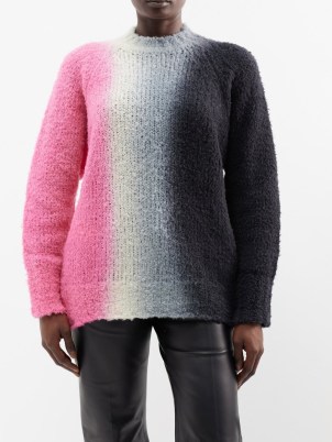 SACAI Tie-dye wool-blend sweater in pink, grey and black - flipped