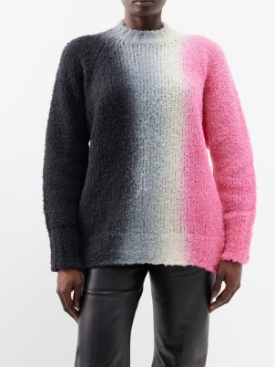 SACAI Tie-dye wool-blend sweater in pink, grey and black