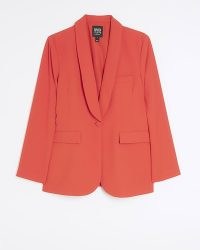 RIVER ISLAND RED SMART BLAZER ~ women’s single breasted blazers ~ womens vibrant jackets