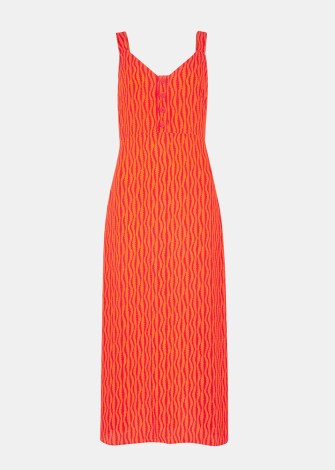 WHISTLES ANDIE OPTICAL ROPE PRINT DRESS Red / Multi – vibrant sleeveless midi dresses - flipped