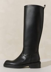ME AND EM Refined Riding Boot in BLACK ~ women’s leather knee high boot ~ womens luxe autumn footwear ~ luxury winter wardrobe staples