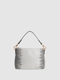 REISS BROMPTON LEATHER DOUBLE STRAP POUCH BAG – small luxe bags – textured animal print pouches – chic handbags