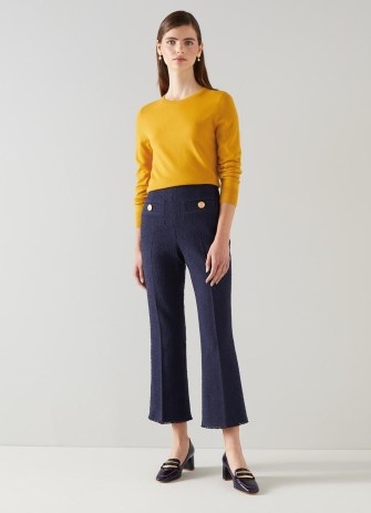 L.K. Bennett Rosalind Gold Sustainably Sourced Merino Wool Jumper | autumn knitwear | wardrobe staples - flipped