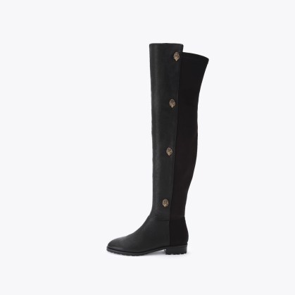 Kurt Geiger Shoreditch Boot in Black ~ women’s embellished leather over the knee boots - flipped