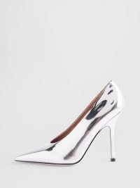 VALENTINO GARAVANI Nite Out 110 mirrored-leather pumps in silver ~ high vamp court shoes ~ metallic stilettoe heel courts