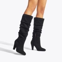 KG Kurt Geiger Slinky Knee High Boot in Black ~ women’s slouchy ruched vegan boots