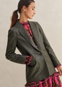 ME and EM Supersoft Italian Leather Blazer ~ women’s luxe single button blazers