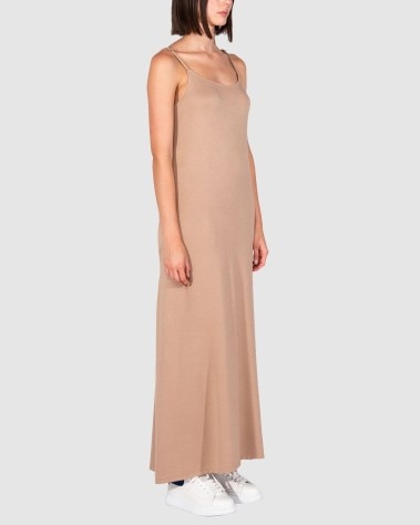 BLEUSALT The Slip Dress in Camel / light brown cami strap maxi dresses - flipped