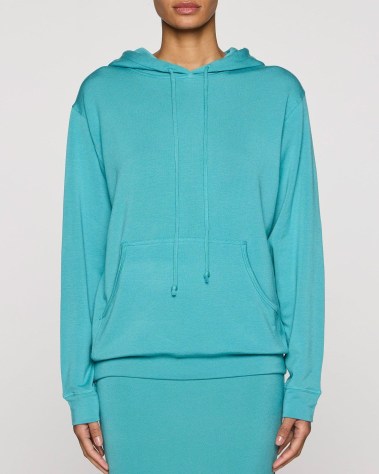 BLEUSALT The Unisex Skater Hoodie in Sea / women’s blue pullover hoodies / womens casual hooded tops - flipped