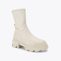 KG Kurt Geiger Trekker Sock Boot in Cream ~ women’s chunky soft ankle vegan boots