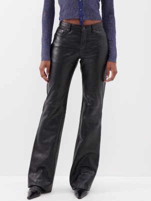 ACNE STUDIOS Lios flared leather trousers in black ~ women’s luxe flares