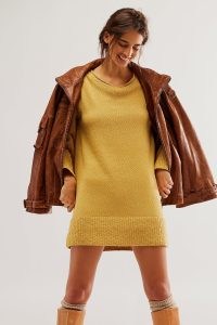 Free People Melanie Sweater Tunic in Rattan | slouchy oversized jumper dresses | knitted tunics | knitwear fashion #2