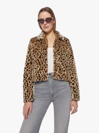 MOTHER The Pony Keg Jacket in Soft Spot ~ cropped faux fur animal print jackets ~ plush boxy style outerwear