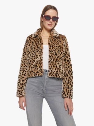 MOTHER The Pony Keg Jacket in Soft Spot ~ cropped faux fur animal print jackets ~ plush boxy style outerwear p - flipped