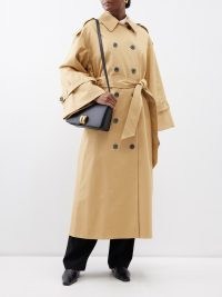 BY MALENE BIRGER Alanis organic-cotton blend twill trench coat in beige ~ women’s oversized longline tie waist autumn coats p