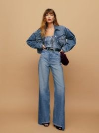 Reformation Cary High Waist Slouchy Wide Leg Jean in Colorado Reworked | jeans with uneven hems